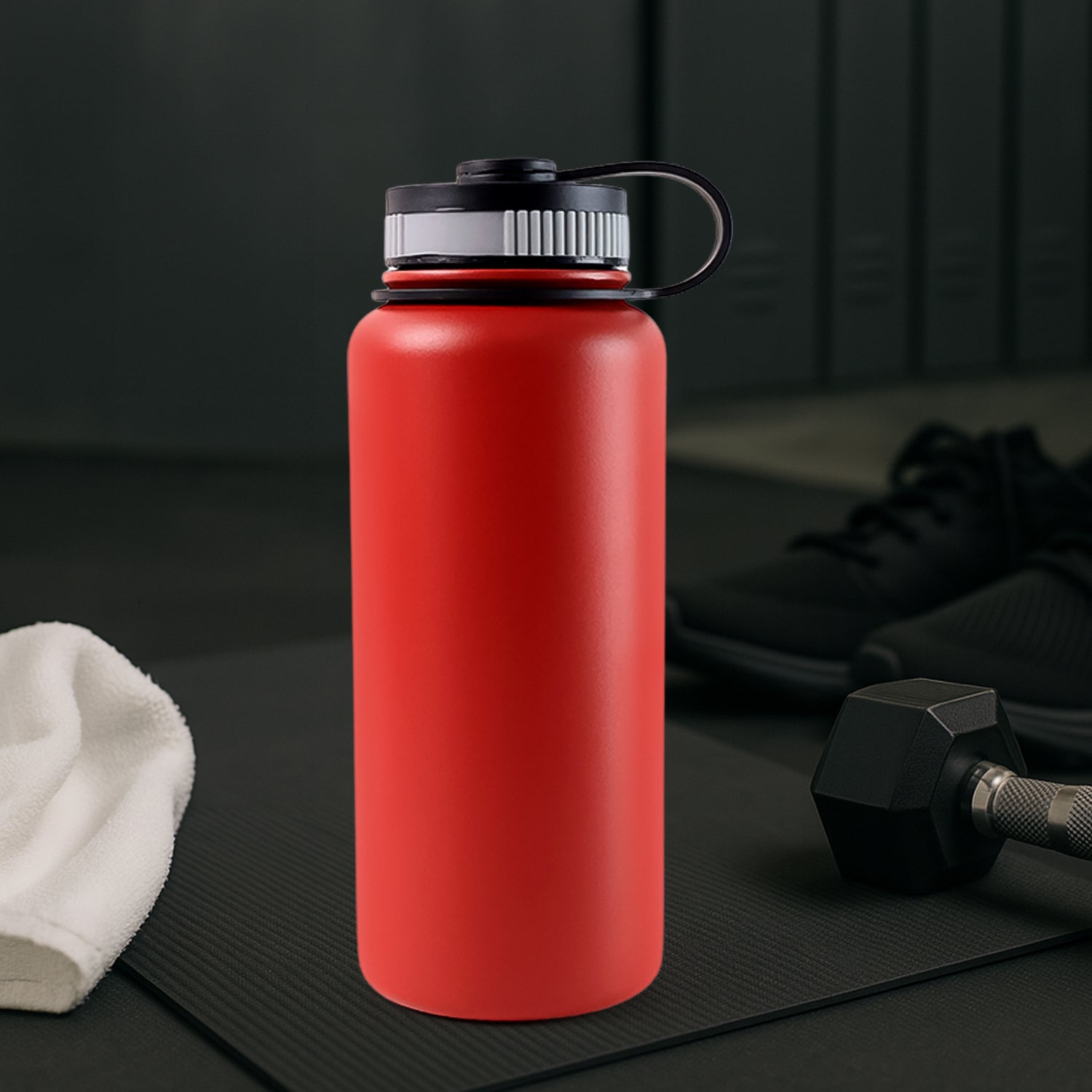 Silver Stainless Steel Double Wall Vacuum-Insulated Drink Water Bottle Silver Stainless Steel Double Wall Vacuum-Insulated Drink Water Bottle